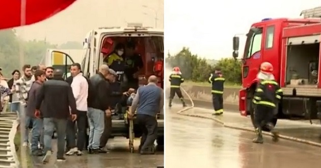 დიდი ტრაგედია ავტობანზე – უმძიმესი კადრები ავტობანიდან სადაც 2 მანქანა აფეთქდა (ვიდეო)