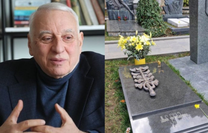 “საფლავიდან მოპაურლია შაშვის ქანდაკება” – ანზორ ერქომაიშვილის საფლავი გაძარცვეს