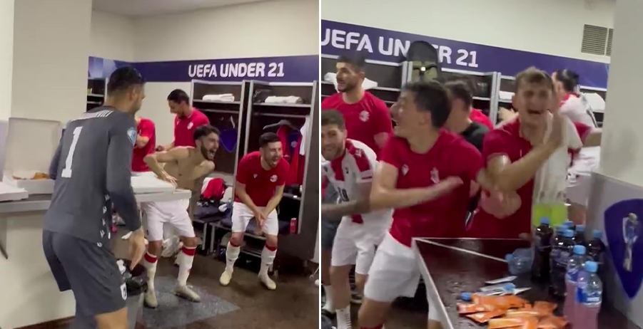 როგორ აღნიშნეს გასახდელში ნაკრების ფეხბურთელებმა ისტორიული გამარჯვება – ვიდეო