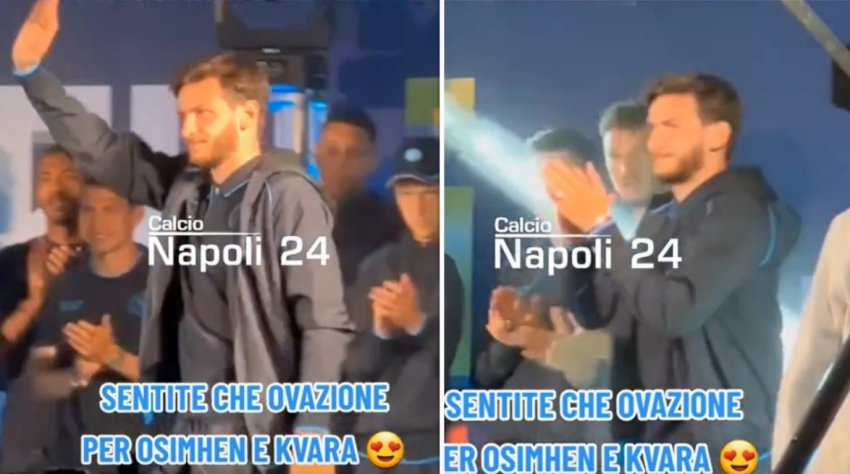 რა მოხდა “ნაპოლის” ფეხბურთელების წარდგენისას, როდესაც კვარას გვარი გამოაცხადეს – ვიდეო