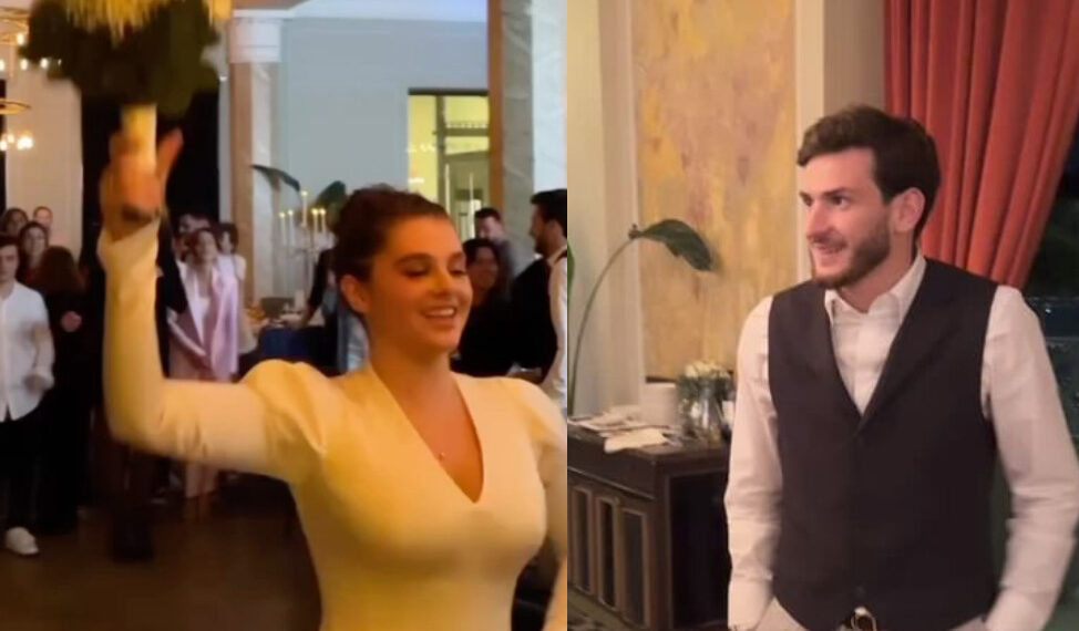 ნახეთ ვინ დაიჭირა პატარძლის თაიგული – ვიდეო ხვიჩა კვარაცხელიასა და ნიცა თავაძის ქორწილიდან