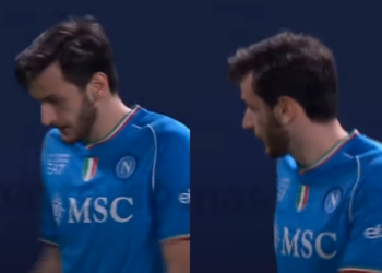 ხვიჩა კვარაცხელიას რეაქცია, როდესაც ფინალში მაძარიმ 70-ე წუთზე შეცვალა