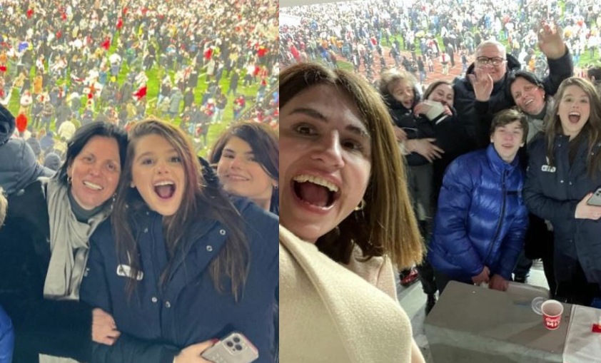 ორსული ნიცა თავაძე ოჯახთან ერთად ნაკრებს ქომაგობდა – ფოტოები სტადიონიდან