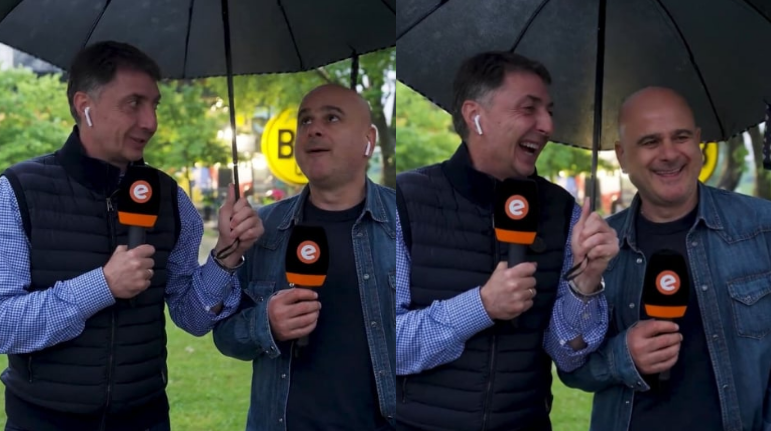 სახალისო ვიდეო: შოთი არველაძე ქოლგით: „შეგეშველები, ქეც, თორემ შეიძლება, აისხლიტოს…“