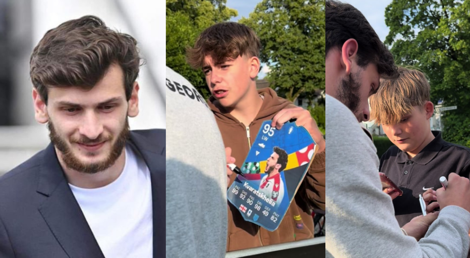 “კვარა და ბავშვები” – პატარა უცხოელი ქომაგების რეაქცია კვარაცხელიას დანახვისას