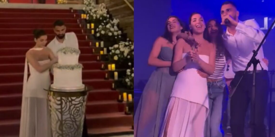 ულამაზესი ტორტი და ამღერებული წყვილი – კადრები გიორგი მამარდაშვილის და ელენე ეპიტაშვილის ქორწილიდან