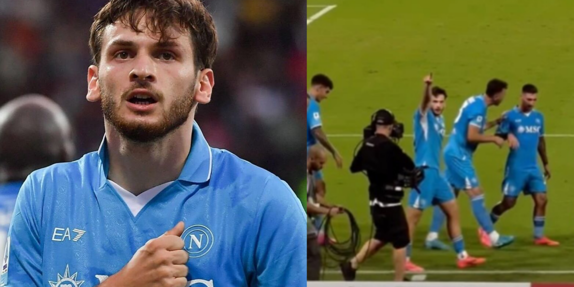 ვიდეო : ხვიჩა კვარაცხელიას რეაქცია, როცა ტრიბუნაზე მეუღლე, ნიცა თავაძე დაინახა