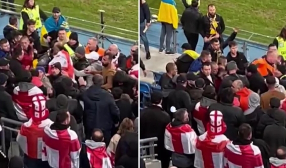 ვიდეო : ჩხუბი ქართველ და უკრაინელ ფანებს შორის – მატჩის დასრულების შემდეგ დაპირისპირება მოხდა