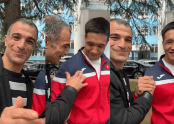 ვიდეო : “ჩვენ მეგობრები ვართ” – ვახტანგ ახობაძე ყირგიზ მეტოქესთან შეხვედრისას