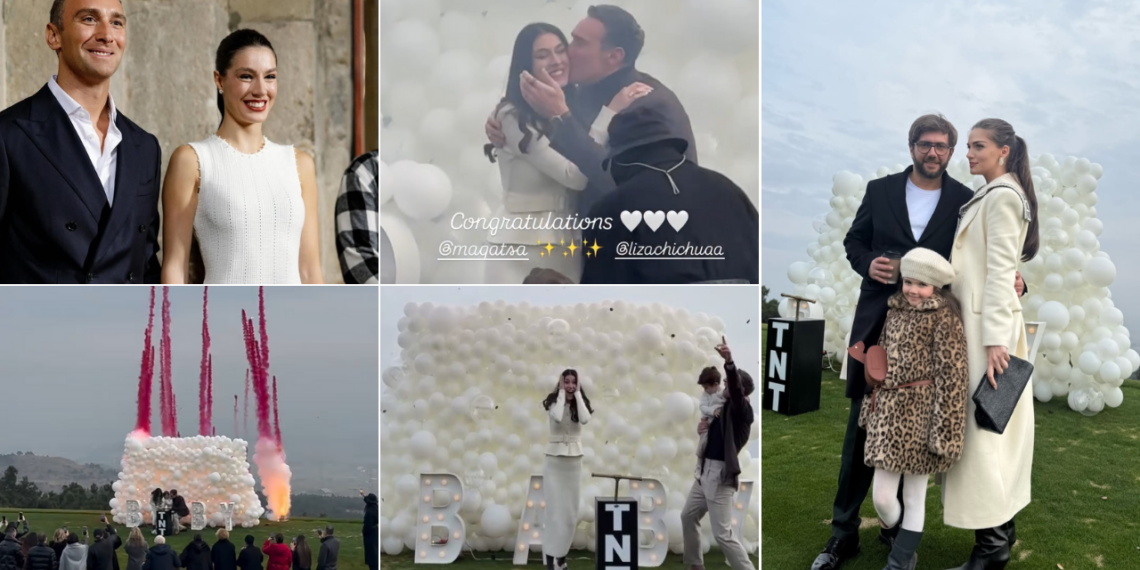 ფოტო, ვიდეო: „გილოცავთ! მის მაქაცარია“ – ნოე და ჯანეტი ლიზა ჩიჩუას და ირაკლი მაქაცარიას მესამე შვილის სქესის გაგების ცერემონიიდან კადრებს გვიზიარებენ